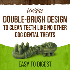 Merrick Fresh Kisses, diseño doble cepillo para limpieza dental eficiente.
