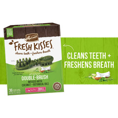 Merrick Fresh Kisses masticables sabor coco para aliento más fresco.