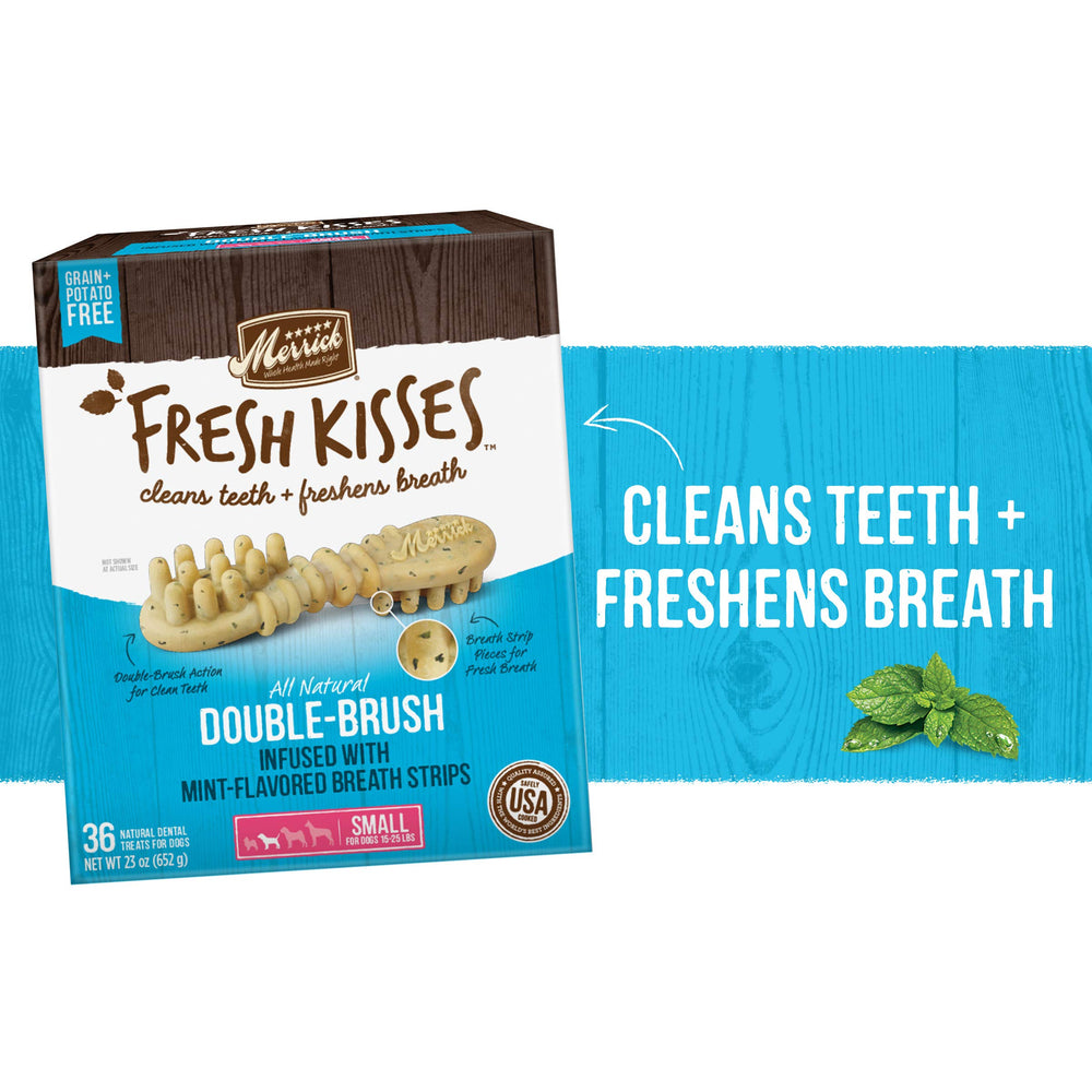 Merrick Fresh Kisses menta real para aliento fresco del perro.