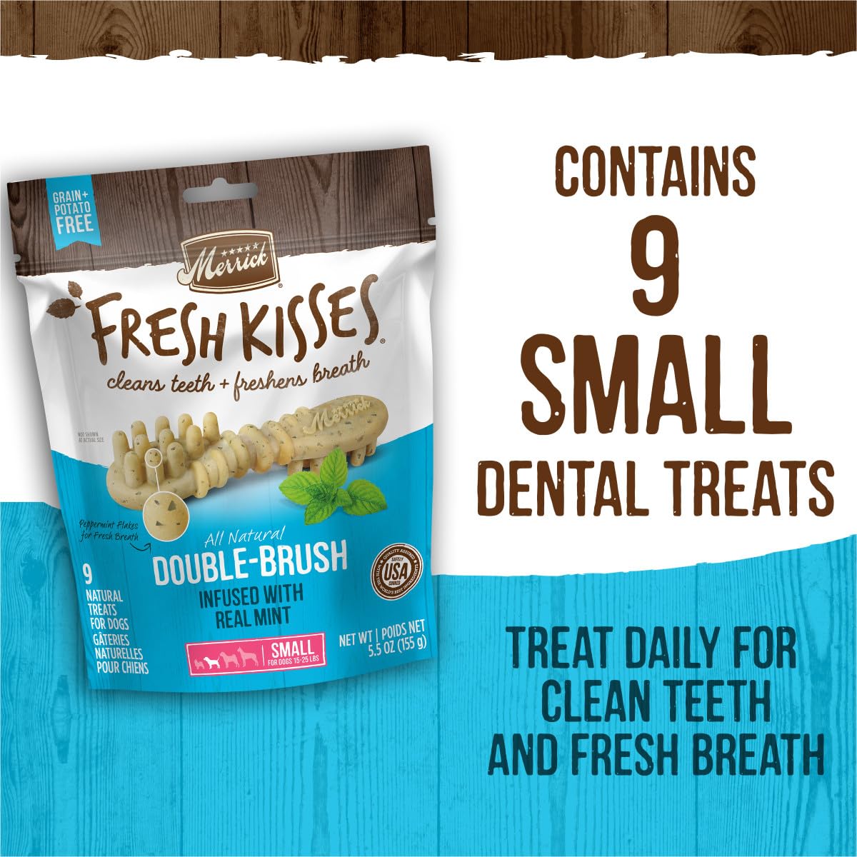 Merrick Fresh Kisses presentación de 36 unidades para la rutina diaria.