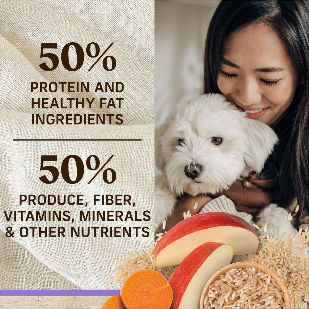 Merrick Healthy Grains favorece la digestión con fibra natural.