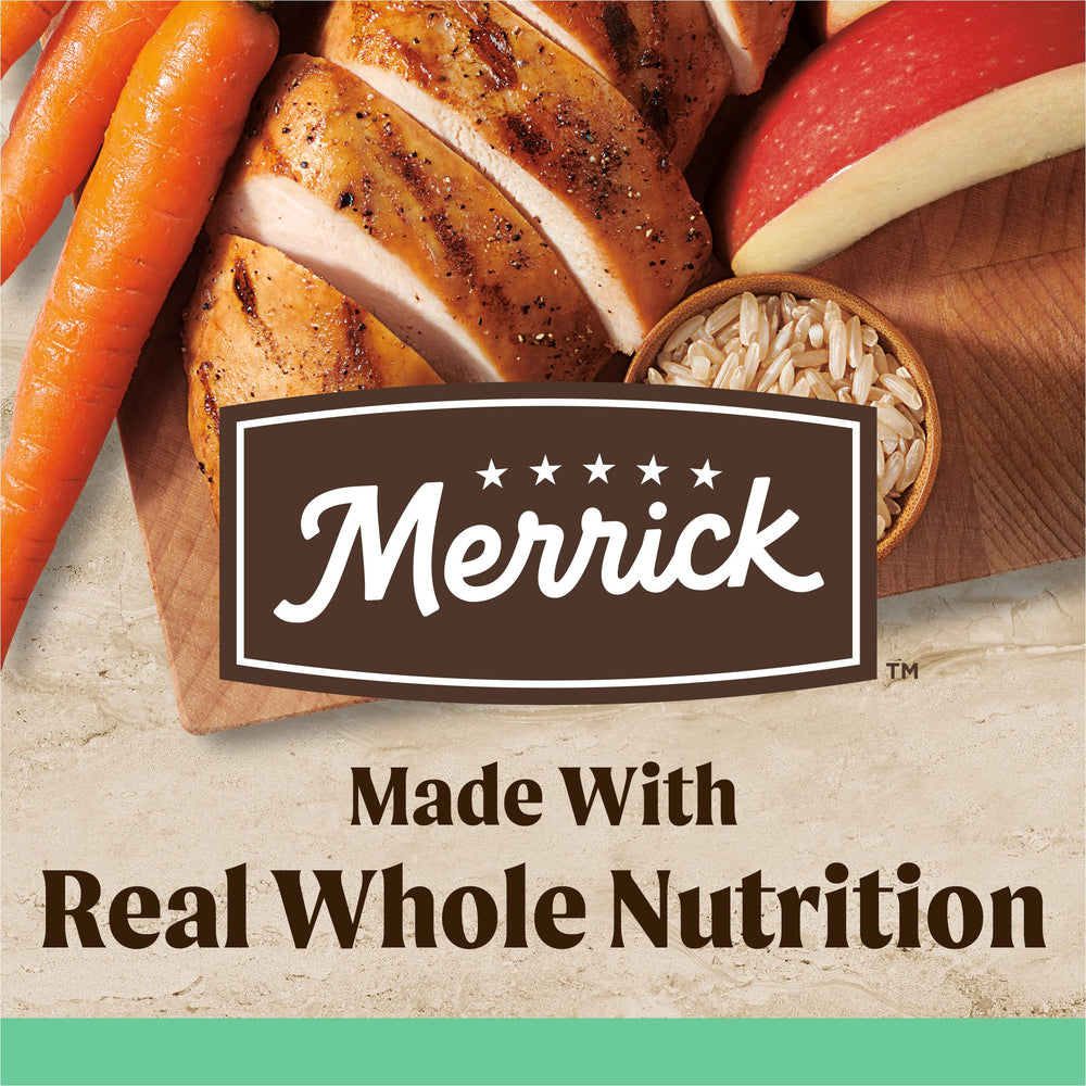 Merrick Healthy Grains Senior: croqueta con granos enteros y avena para digestión suave.