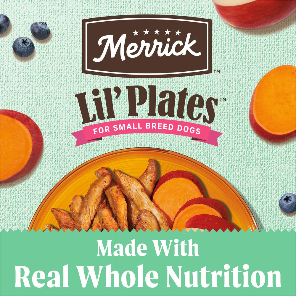 Merrick Lil’ Plates patata dulce como fuente de energía para perros.