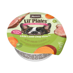Merrick Mini Platos estofado de cordero para perros pequeños, sabor sabroso y textura suave.
