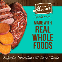 Merrick ofrece 62% proteína y grasa saludable para energía y músculo.