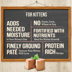 Merrick Purrfect Bistro pate gatito pollo en lata, sabor que suele agradar.