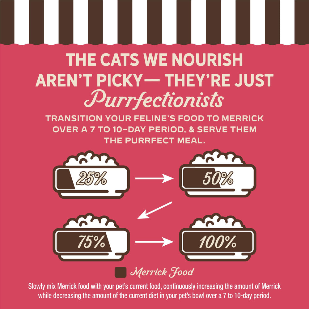 Merrick Purrfect Bistro sin colorantes artificiales ni conservantes.