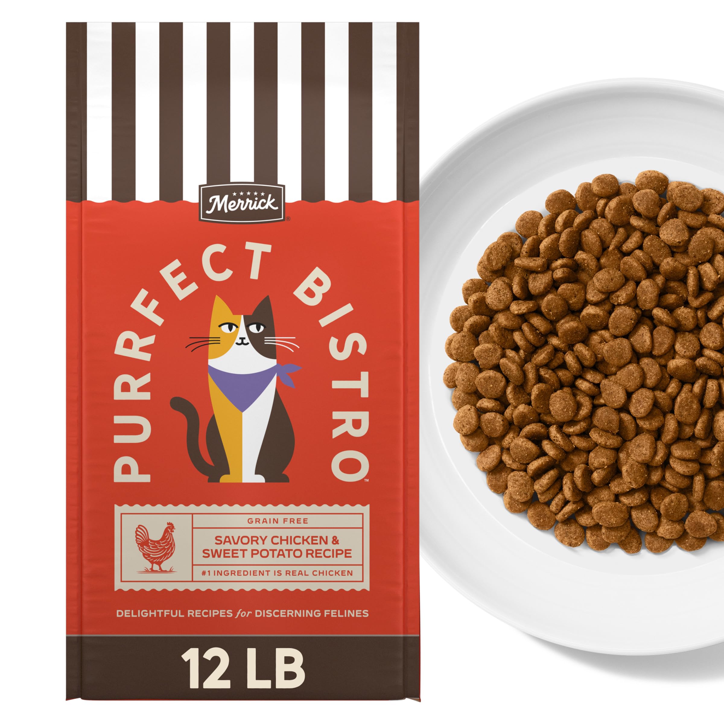 Merrick Purrfect Bistro tazon sin grano con pollo real para gatos