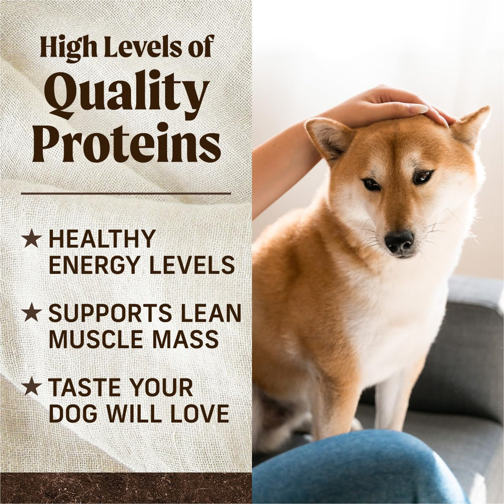 Receta Merrick con proteína animal alta para nutrición equilibrada.