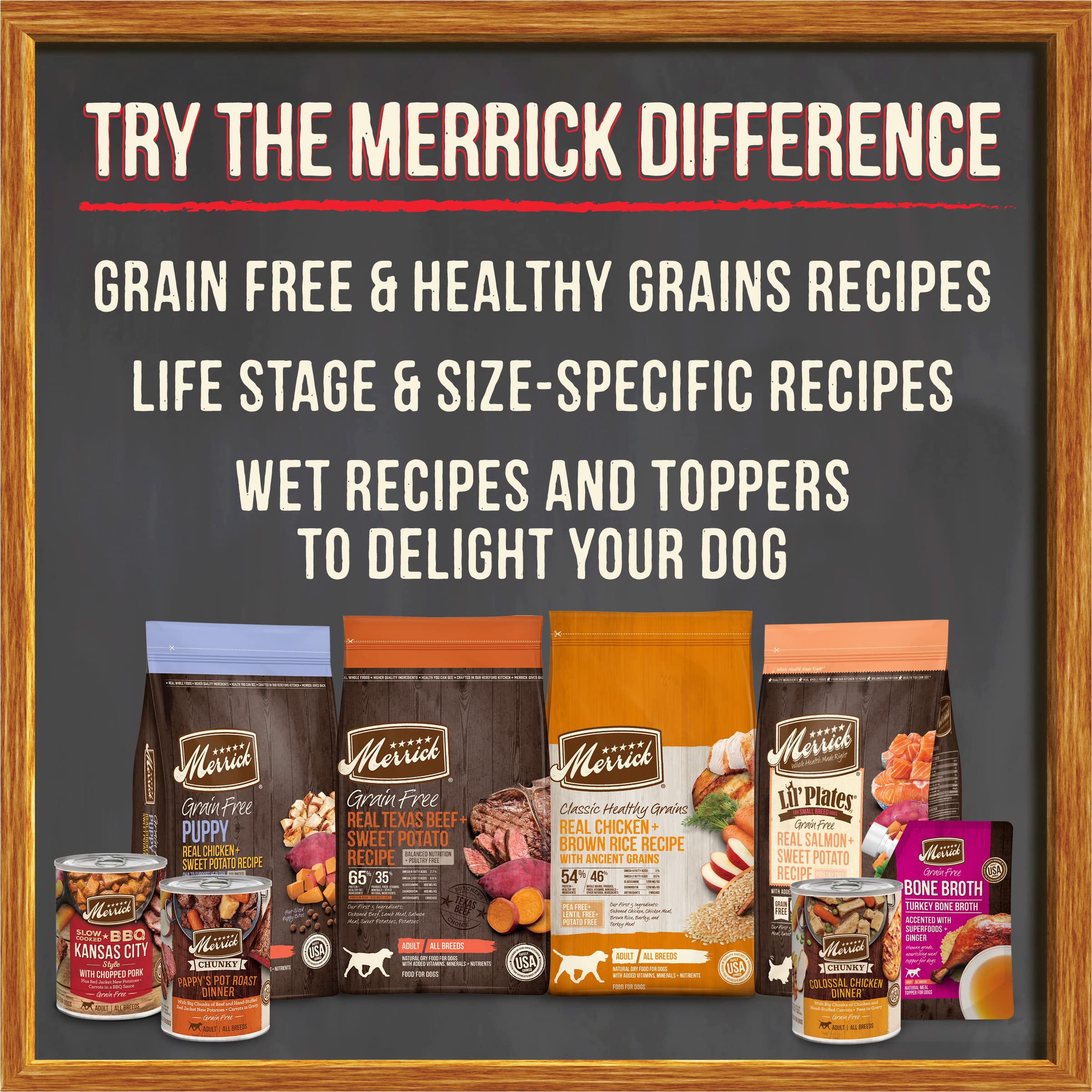 Merrick sin cereales ni gluten ni preservantes artificiales, opción natural