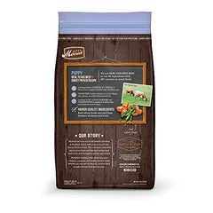 Merrick ternera debonada como primer ingrediente para cachorros, nutrición de calidad.