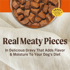 Merrick Trozos de carne real en tamaño grande para perros exigentes.