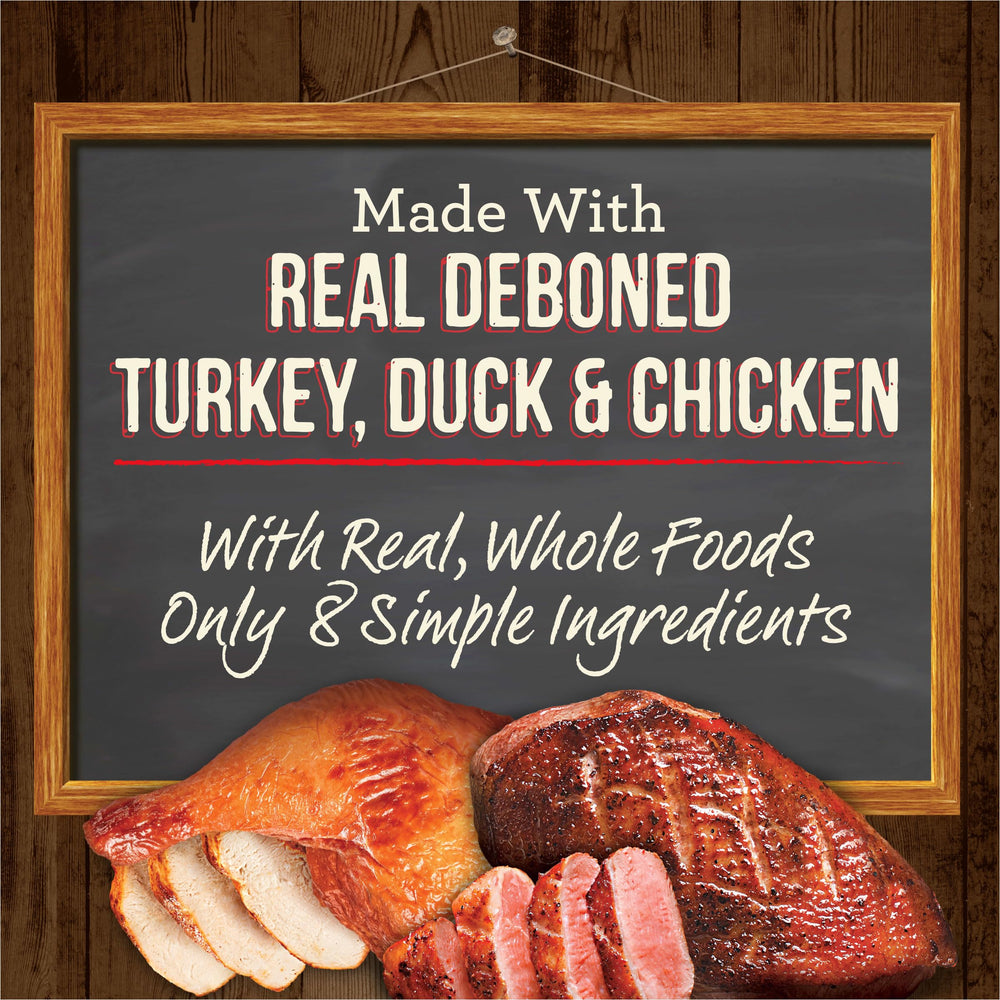 Merrick Turducken con pato real, proteína sabrosa para perros