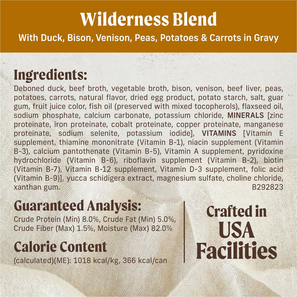 Merrick Wilderness Blend lata con tapa fácil para abrir y servir