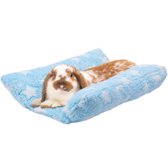 Cama MEWTOGO para conejo azul con estrellas, suave para la piel.