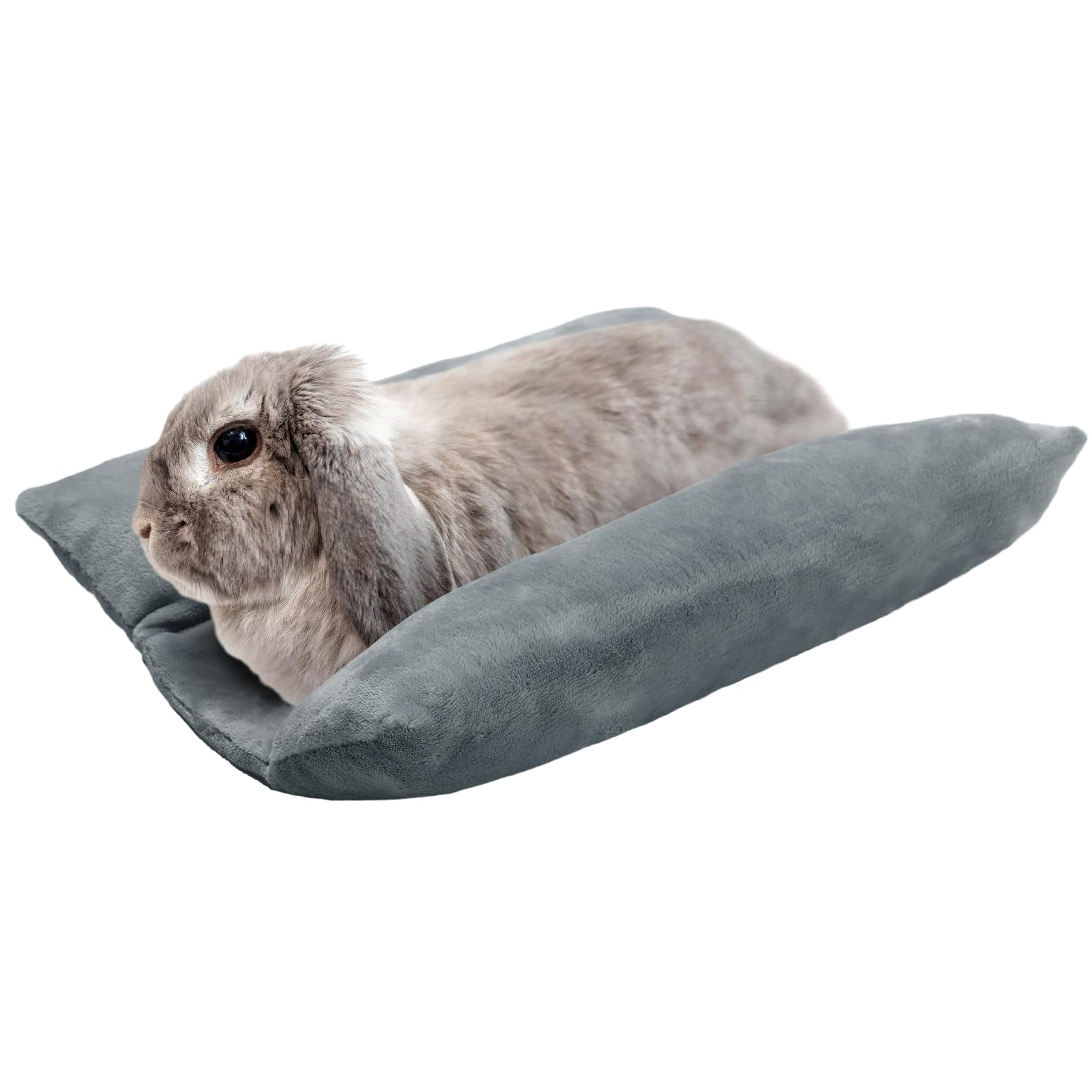 Cama MEWTOGO para conejo con diseño plush, frente, descanso cómodo en jaula.