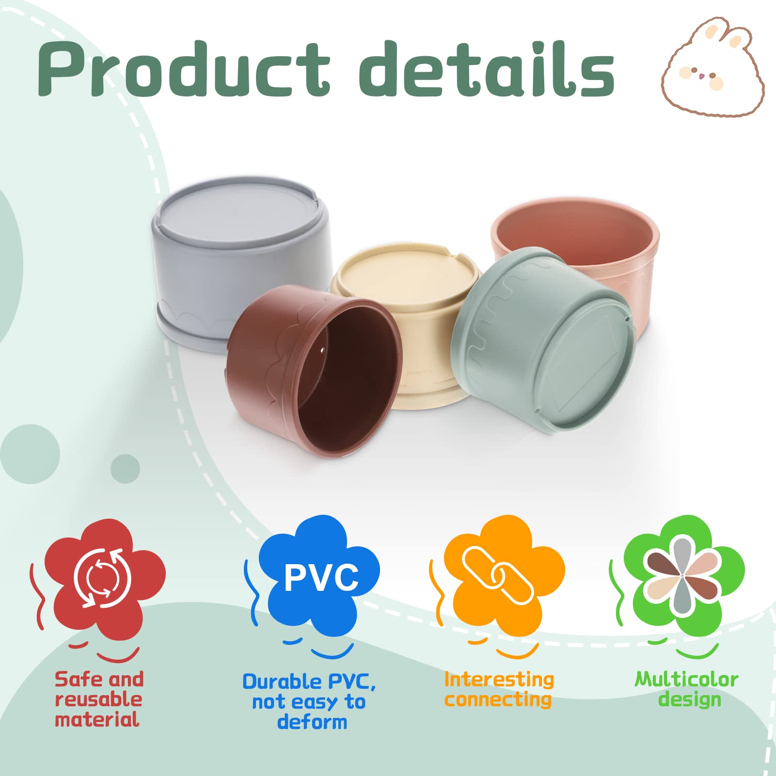 MEWTOGO: conjunto de tazas para ocultar comida, ideal para estimulación de conejo