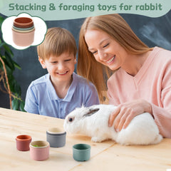 MEWTOGO: tazas apilables para conejo en colores mate, aptas para juego diario