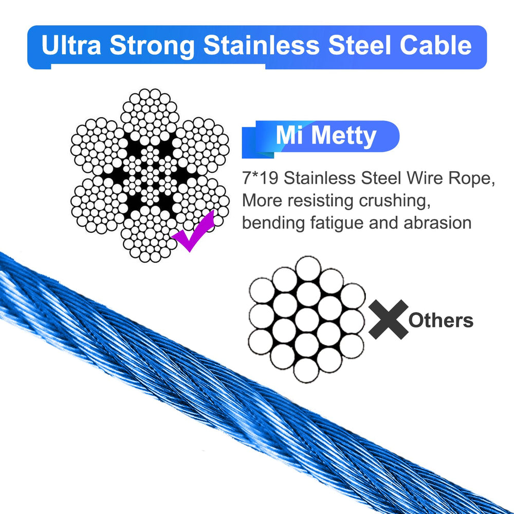 Mi Metty cable de amarre para perros 20 pies, libertad segura al exterior.