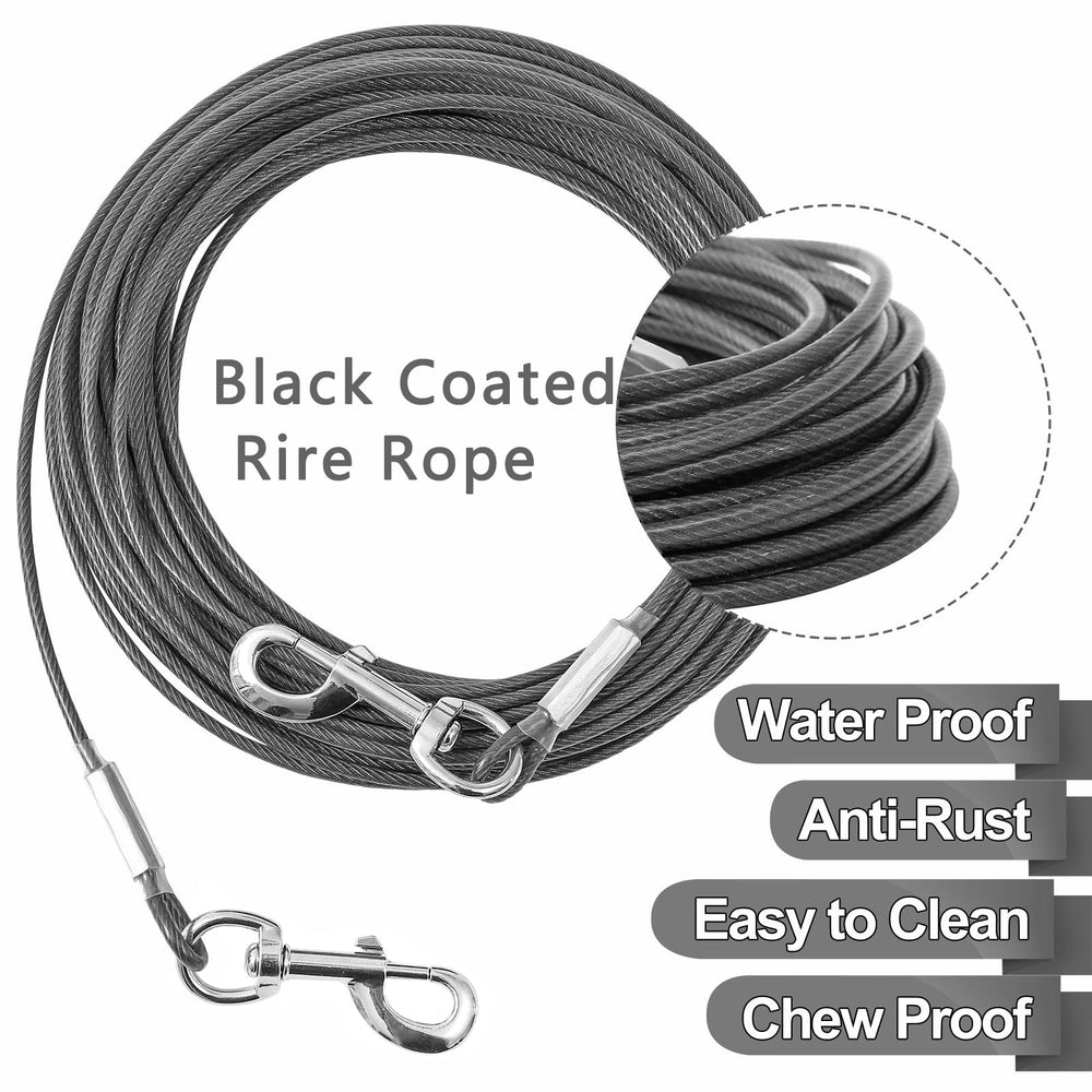 Mi Metty cable de sujeción para perro 100 ft, libertad moderada en áreas grandes