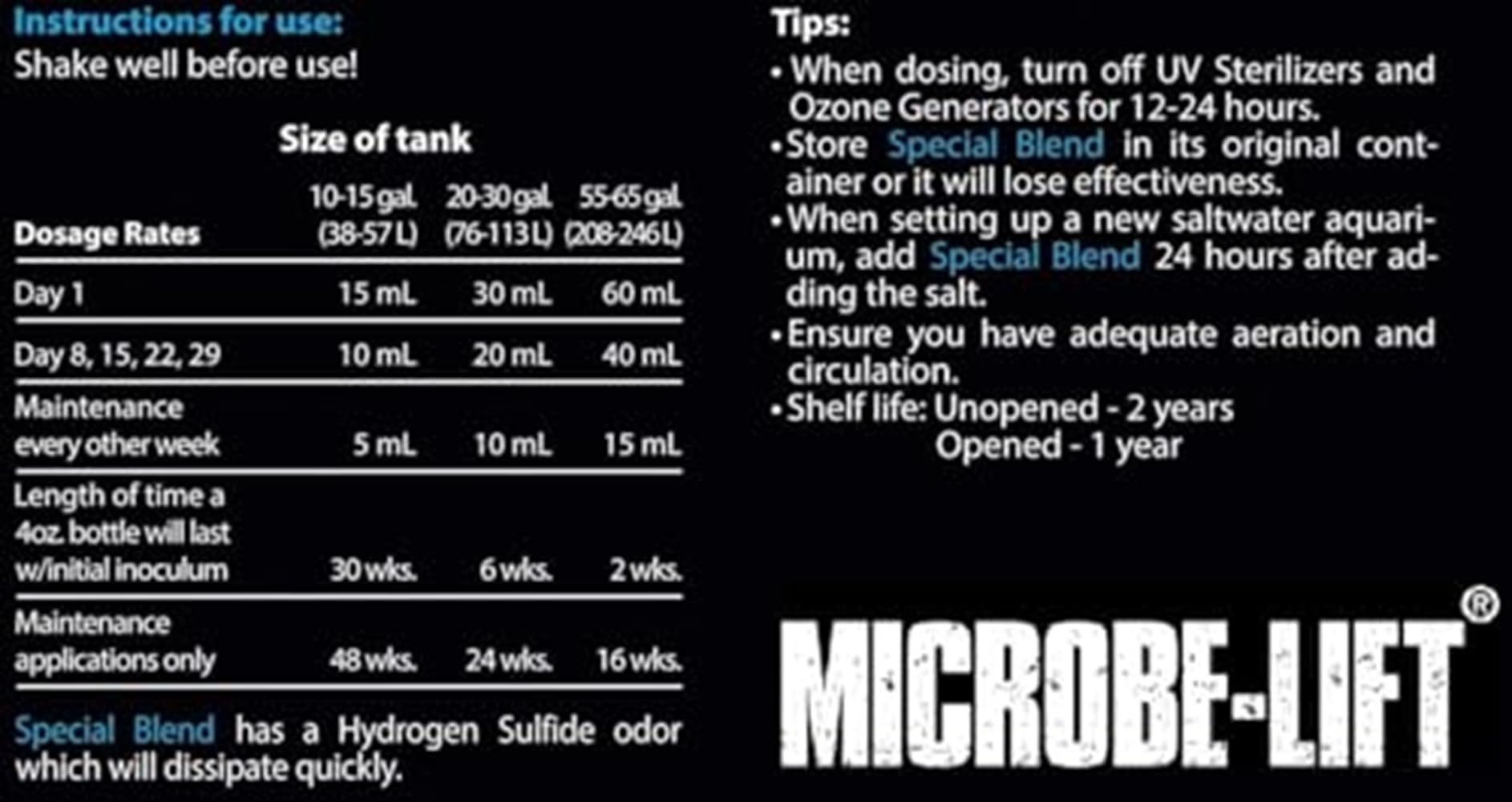 MICROBE-LIFT Special Blend dosificación semanal fácil para acuario