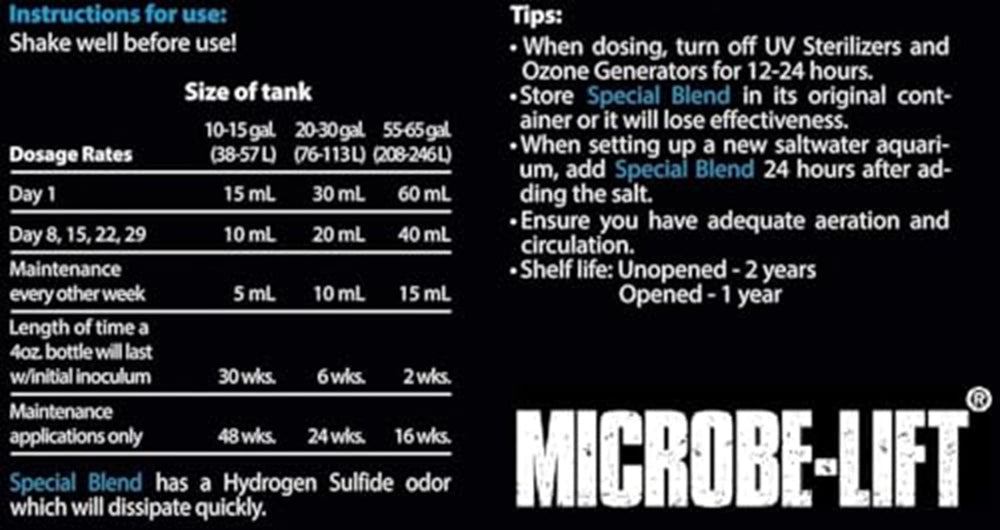 MICROBE-LIFT Special Blend dosificación semanal fácil para acuario