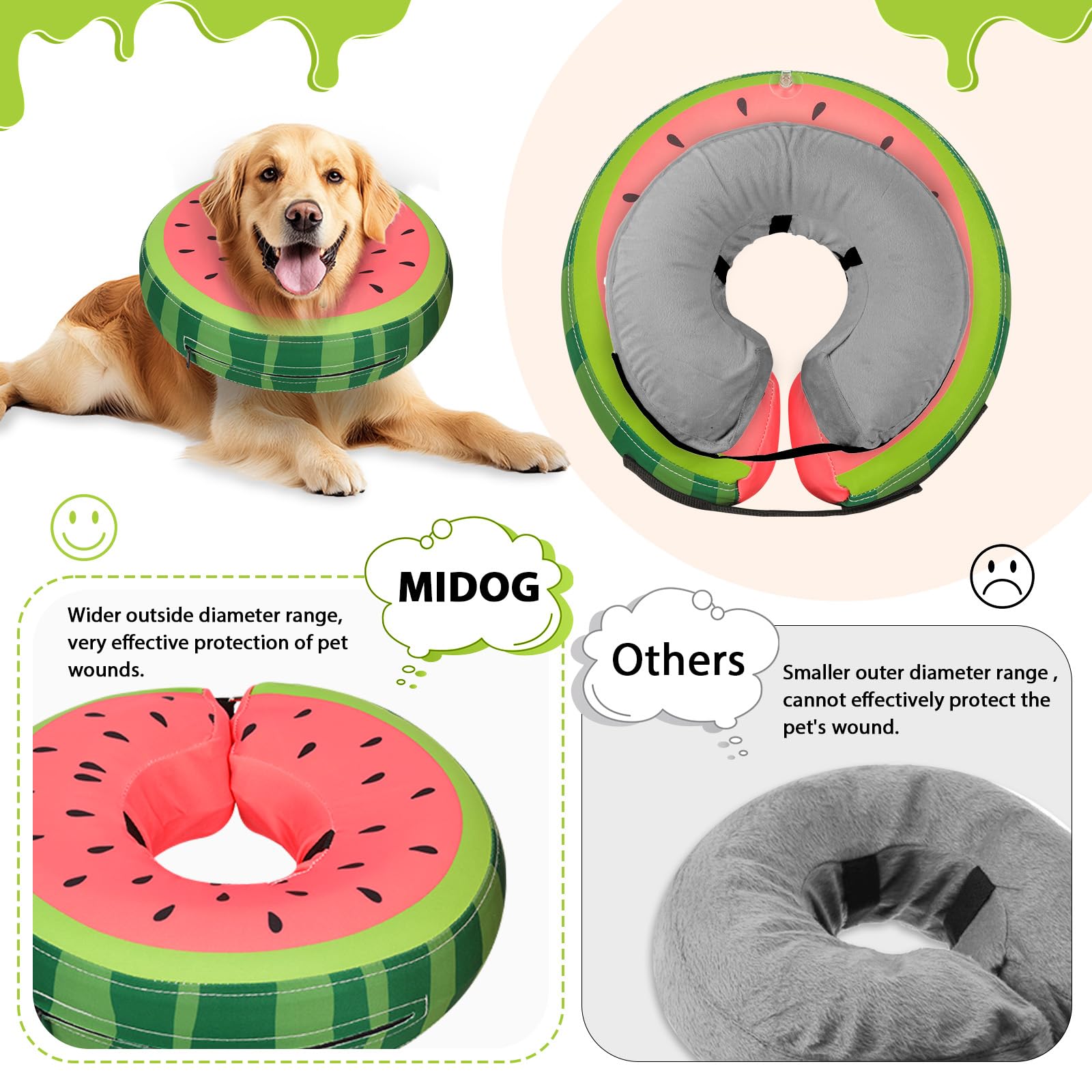 midog collar inflable donut comodo para dormir sin irritar el cuello