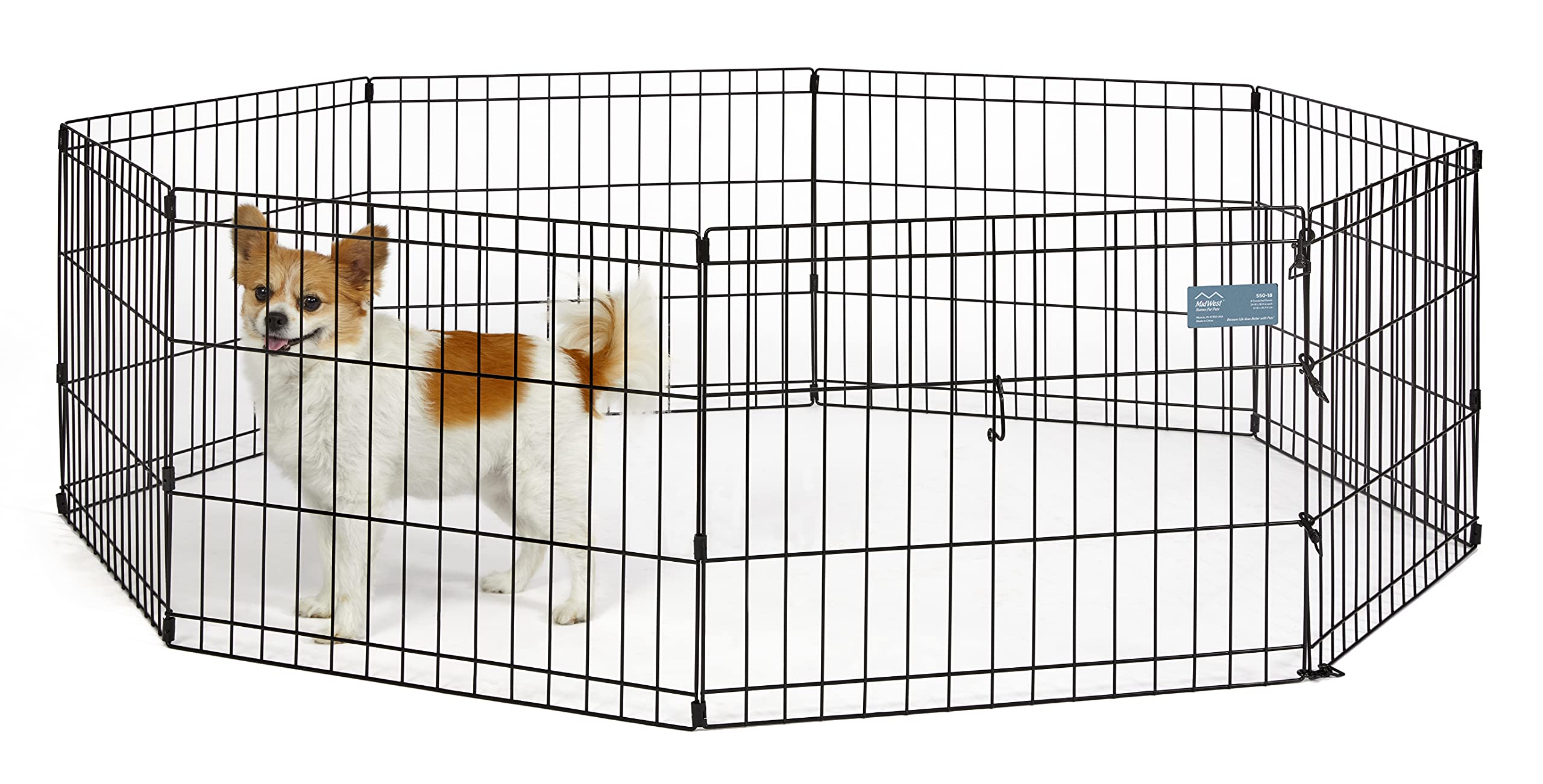MidWest Homes for Pets: corral 18 pulgadas, 16 pies cuadrados para juego seguro