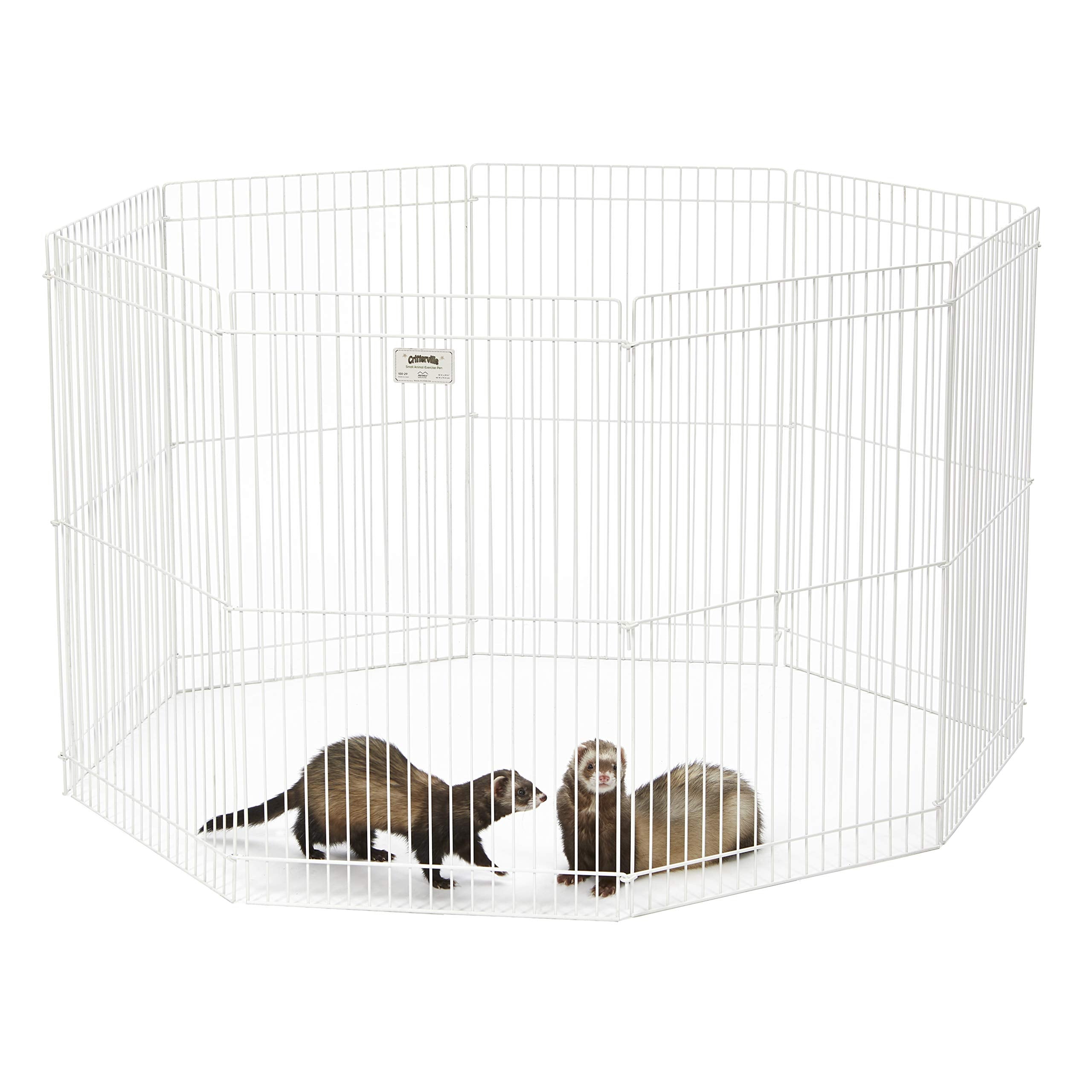 Ferret Nation de MidWest con paneles epoxi blancos para mayor durabilidad y limpieza.