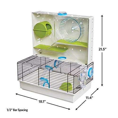 MidWest Homes for Pets Arcade Hamster Home, interior con tubos y nido para refugio