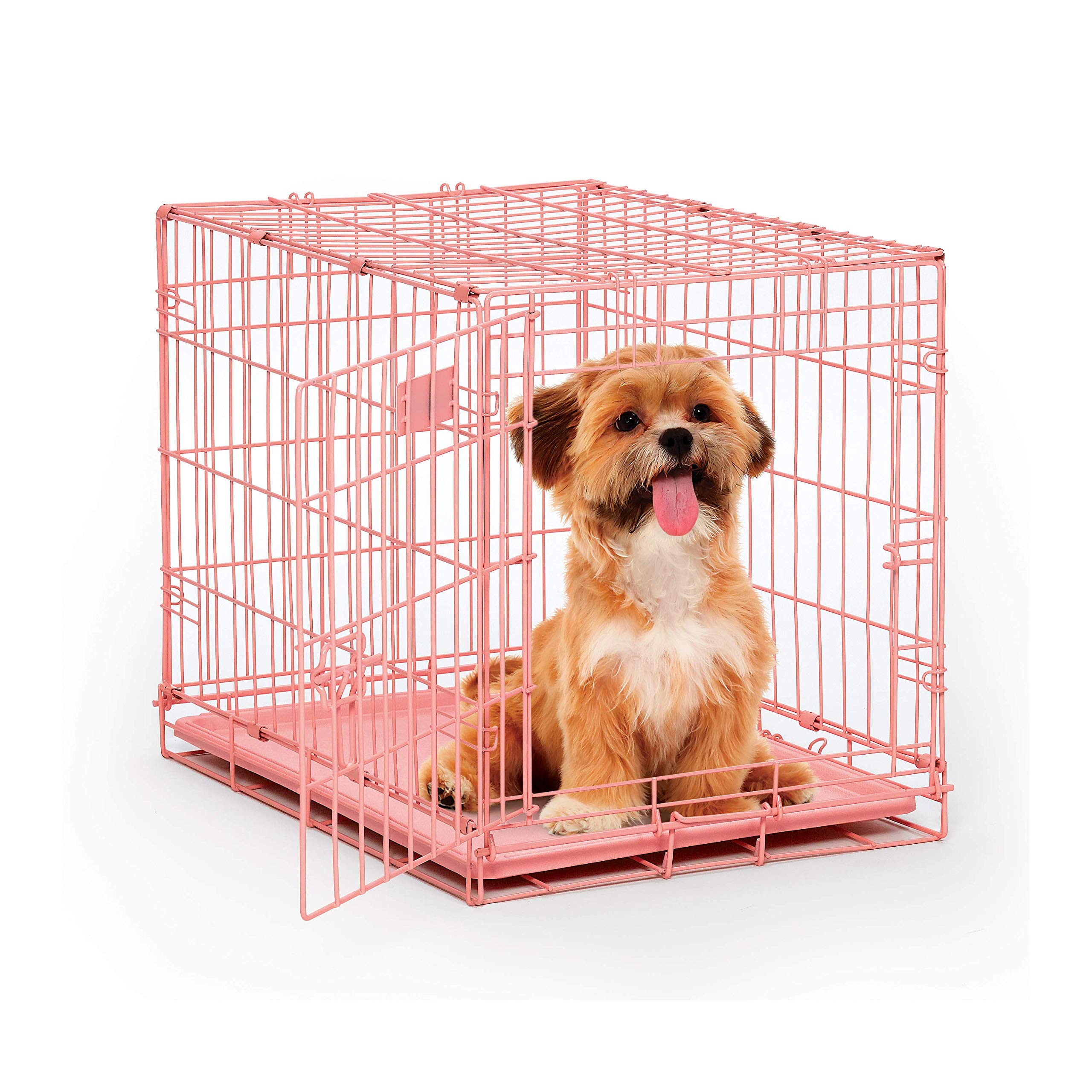 Jaula iCrate rosa de 24 pulgadas para perros pequeños, ideal para viajes y uso diario