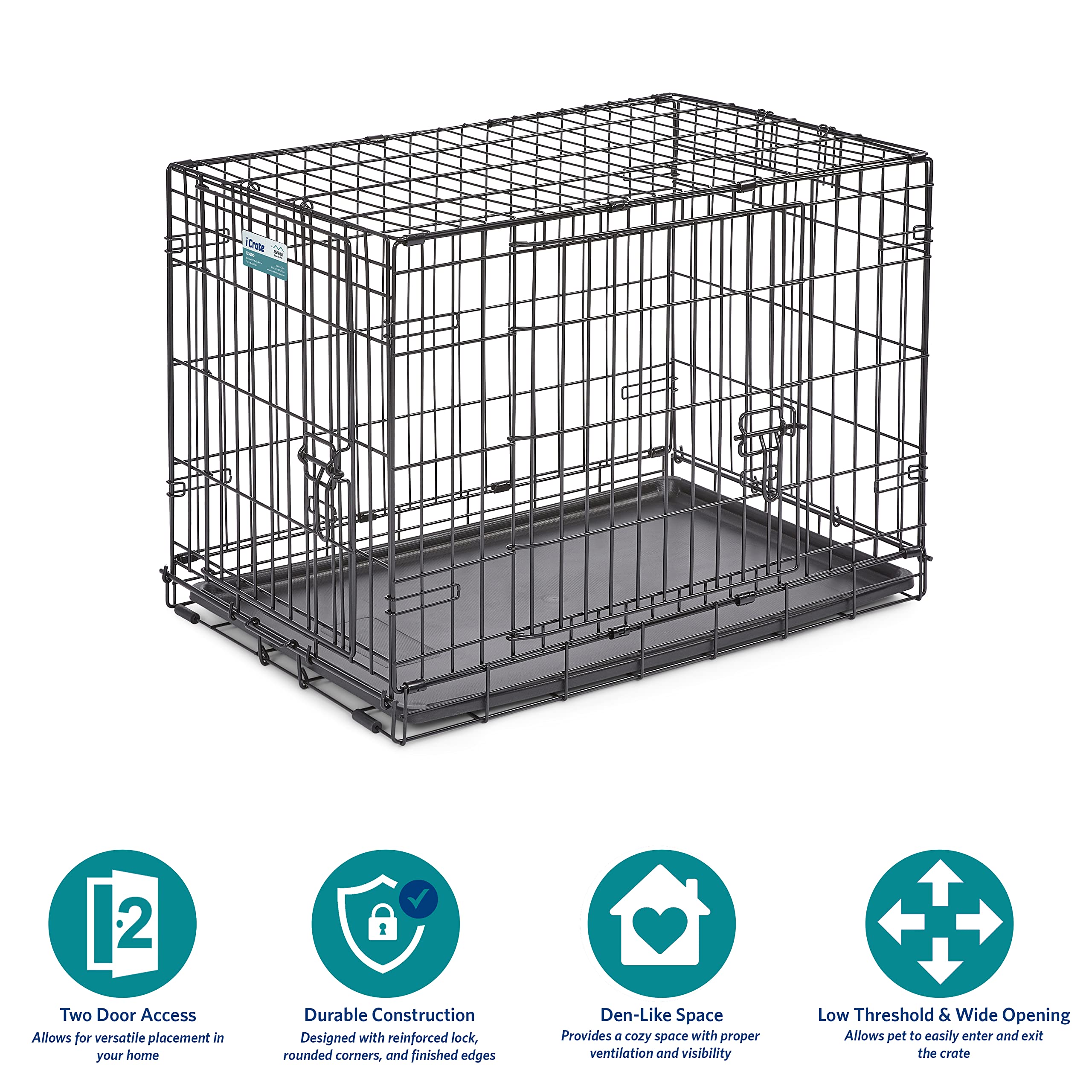 MidWest iCrate con panel divisor para crecimiento del perro.