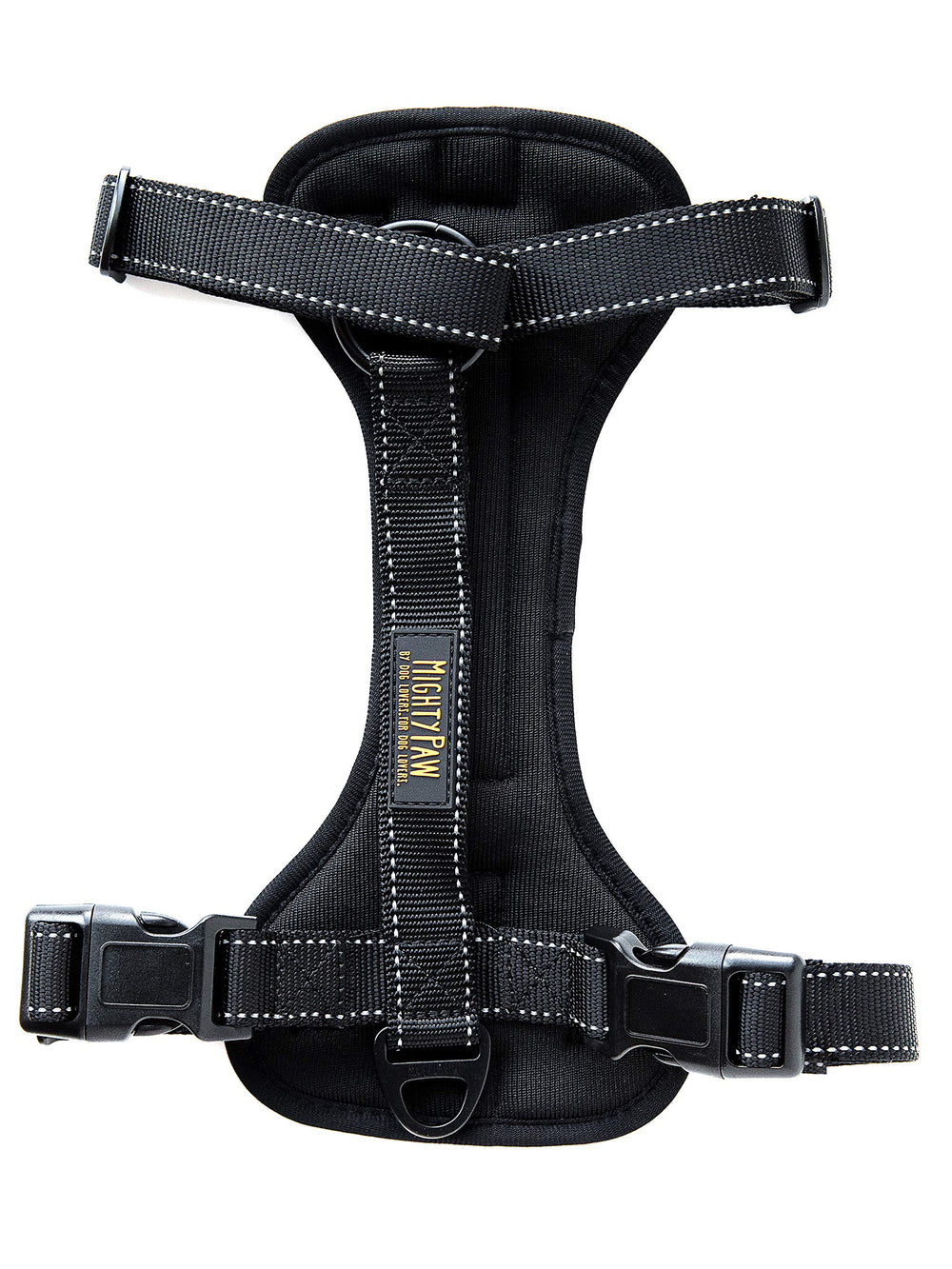 Arnés Mighty Paw para coche con dos enganches, ideal para mayor control en viajes.