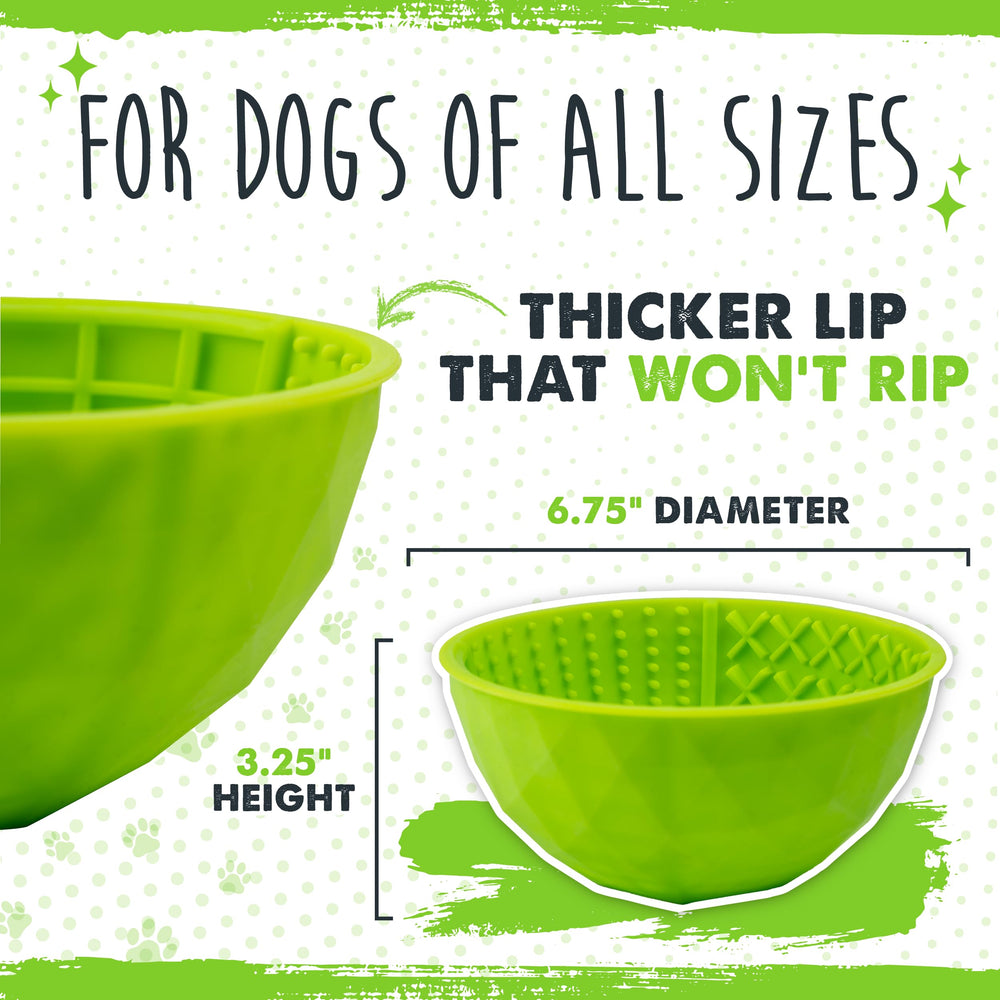 Mighty Paw Dog Lick Bowl silicona sin BPA para perros de cualquier tamaño.