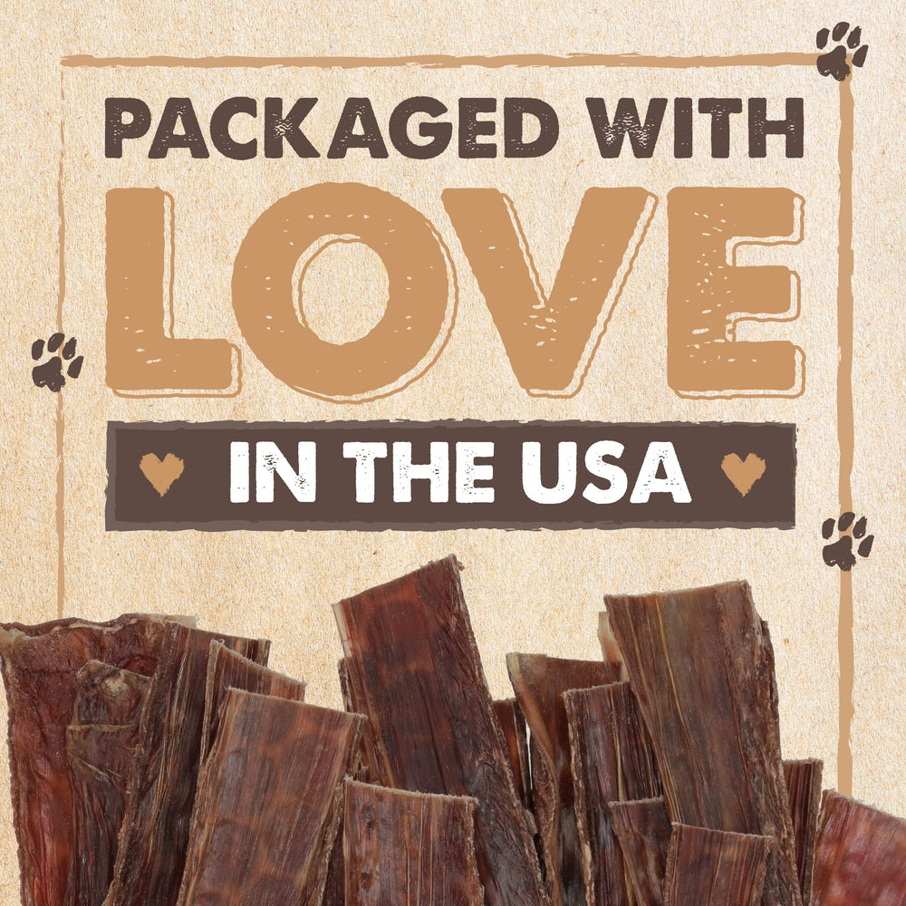Jerky de esófago de res con ingrediente único y natural de Mighty Paw.