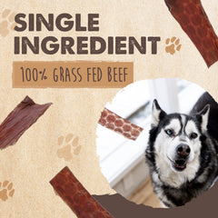 Mighty Paw jerky de esófago de res, tiras crujientes para premiar a tu perro.