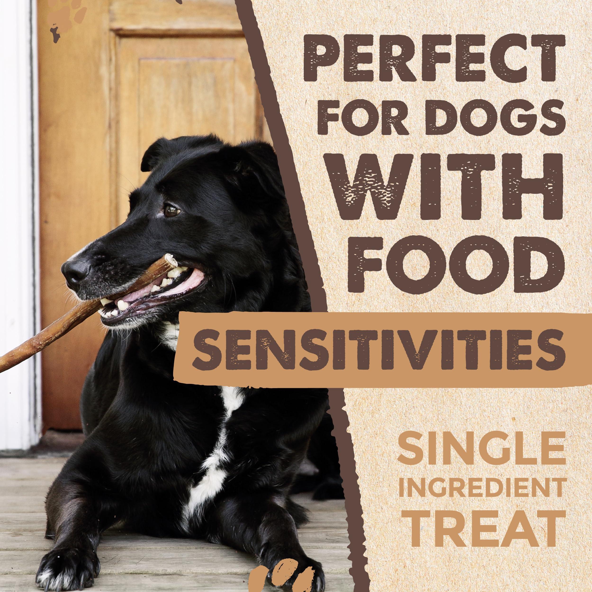 Mighty Paw Naturals Bully Stick para uso diario y mantenimiento.