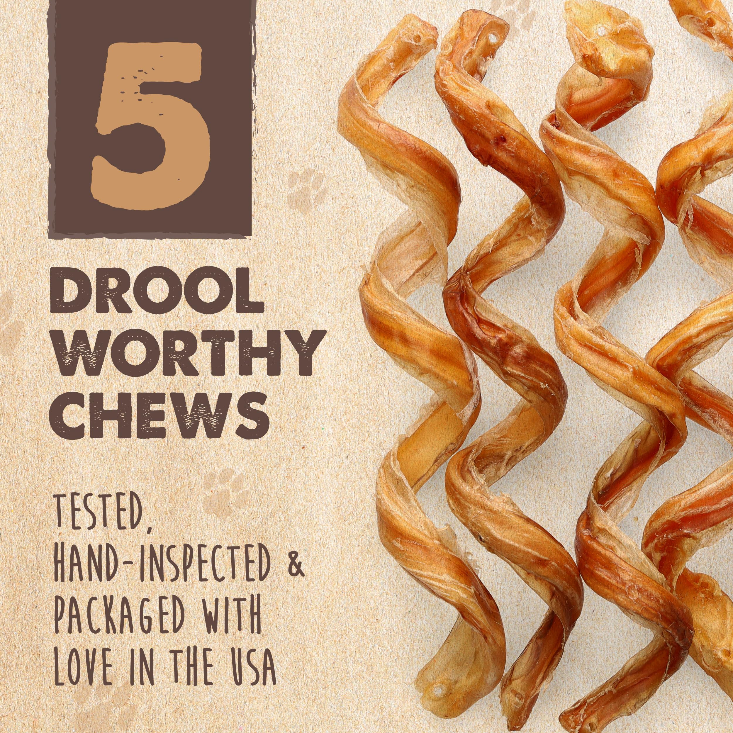 Mighty Paw Naturals Curly Bully Sticks, aliento fresco gracias a la masticación.