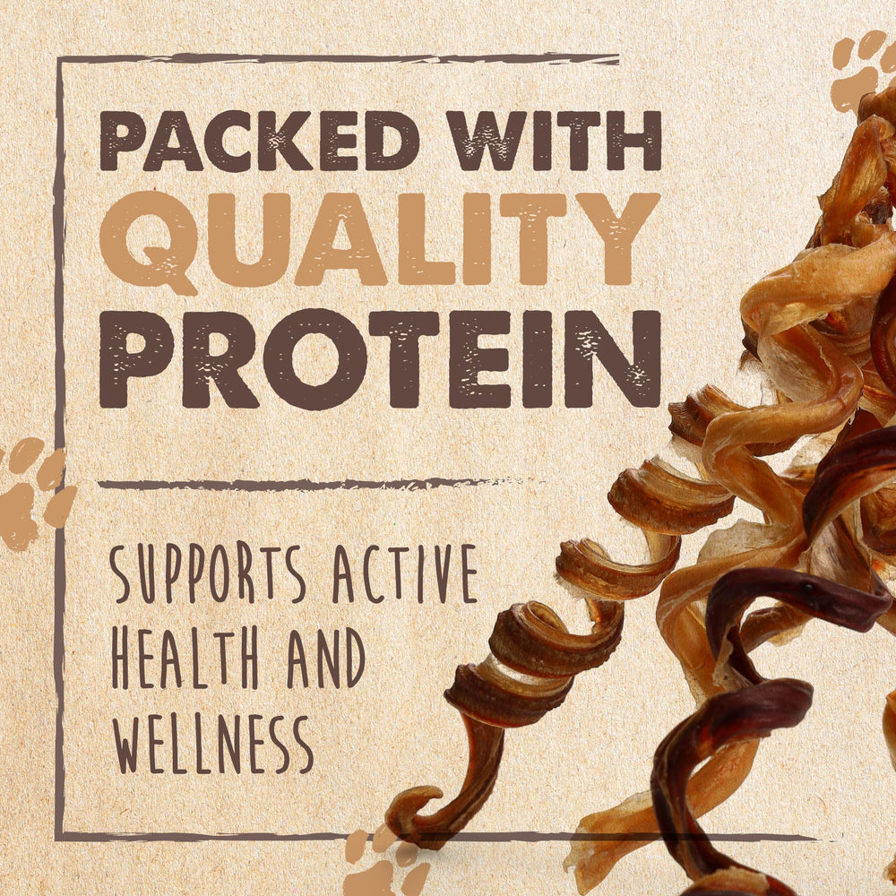 Mighty Paw Naturals Curly Bully Sticks, apto para perros de diferentes tamaños.