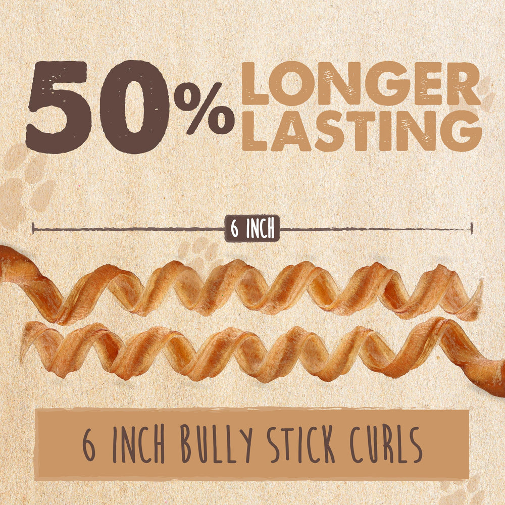 Mighty Paw Naturals Curly Bully Sticks, ingrediente único de res.