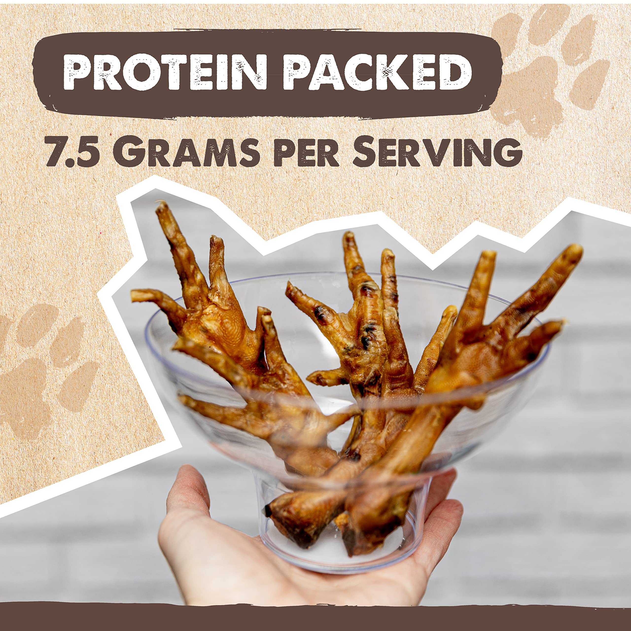 Patitas crujientes de Mighty Paw Naturals, snack proteico para perros activos