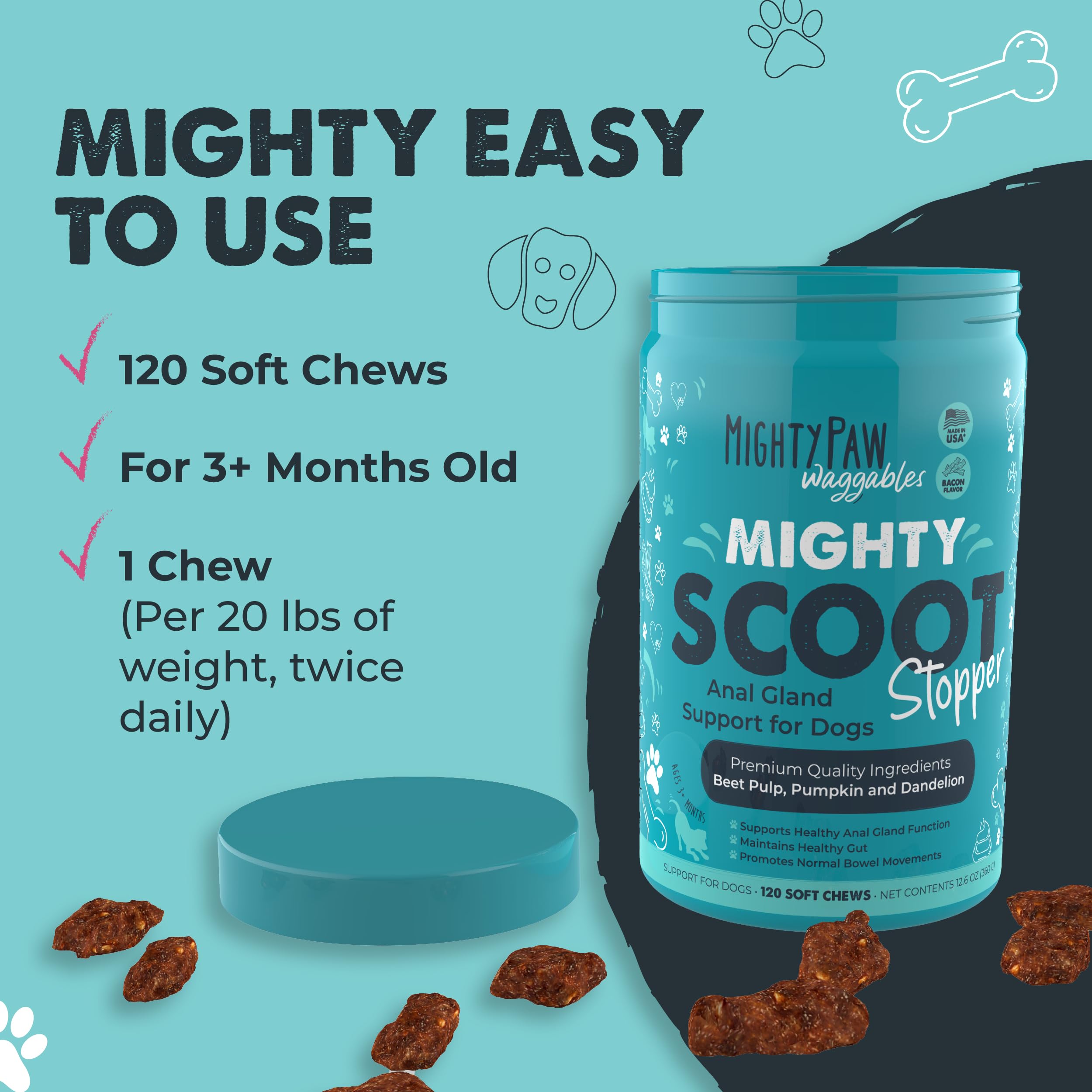 Remolacha y diente de león en Mighty Scoot para perros