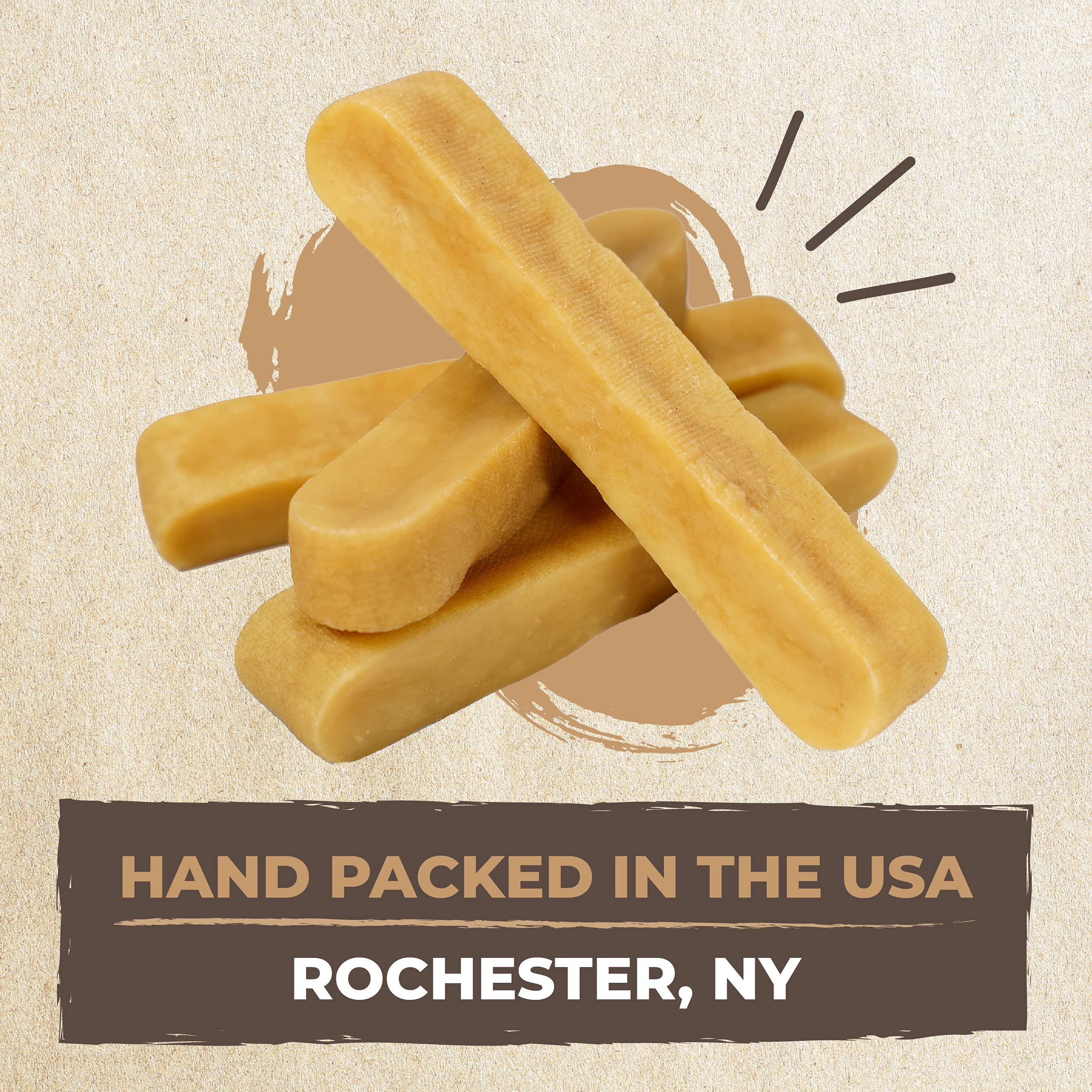 Mighty Paw Yak Cheese Chews: uso seguro recomendado en el empaque.