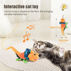 Migipaws Lagarto chirrido y aleteo estimulan la curiosidad del gato.