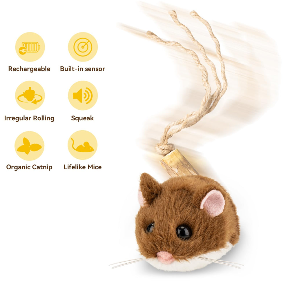 Migipaws Migimouse con sensor de activación automático para juego ininterrumpido.