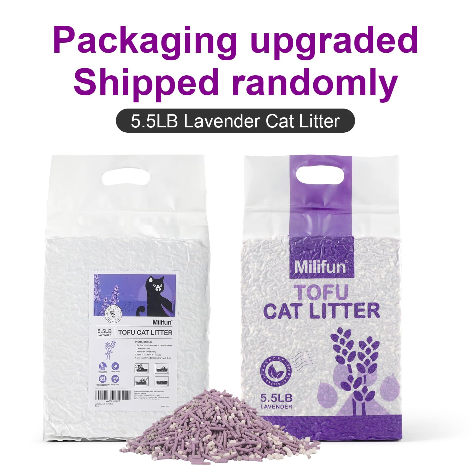 MILIFUN Tofu Litter aroma a lavanda aporta una sensación fresca al hogar.