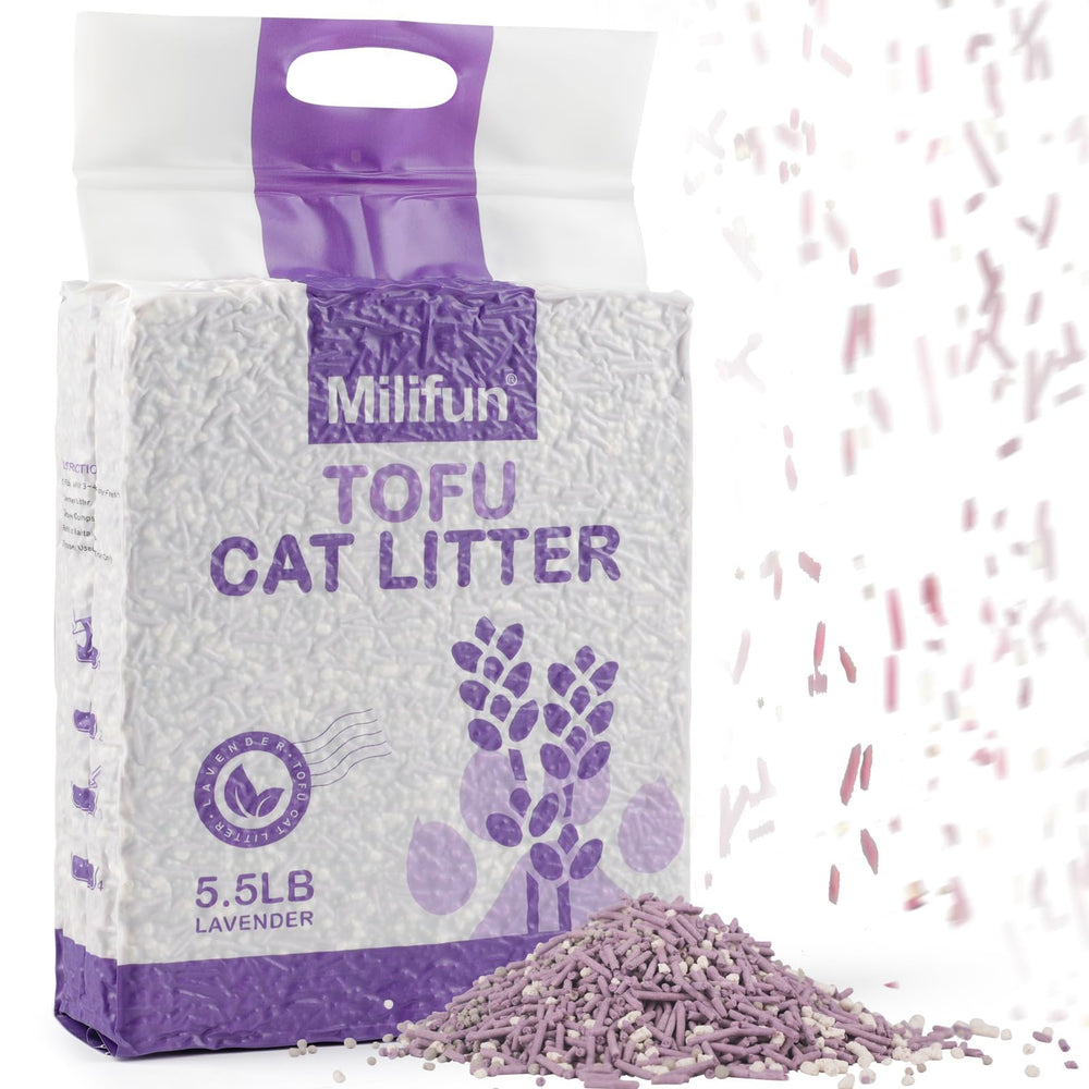 MILIFUN Tofu Litter bolas aglomeradas facilitan la limpieza rápida.