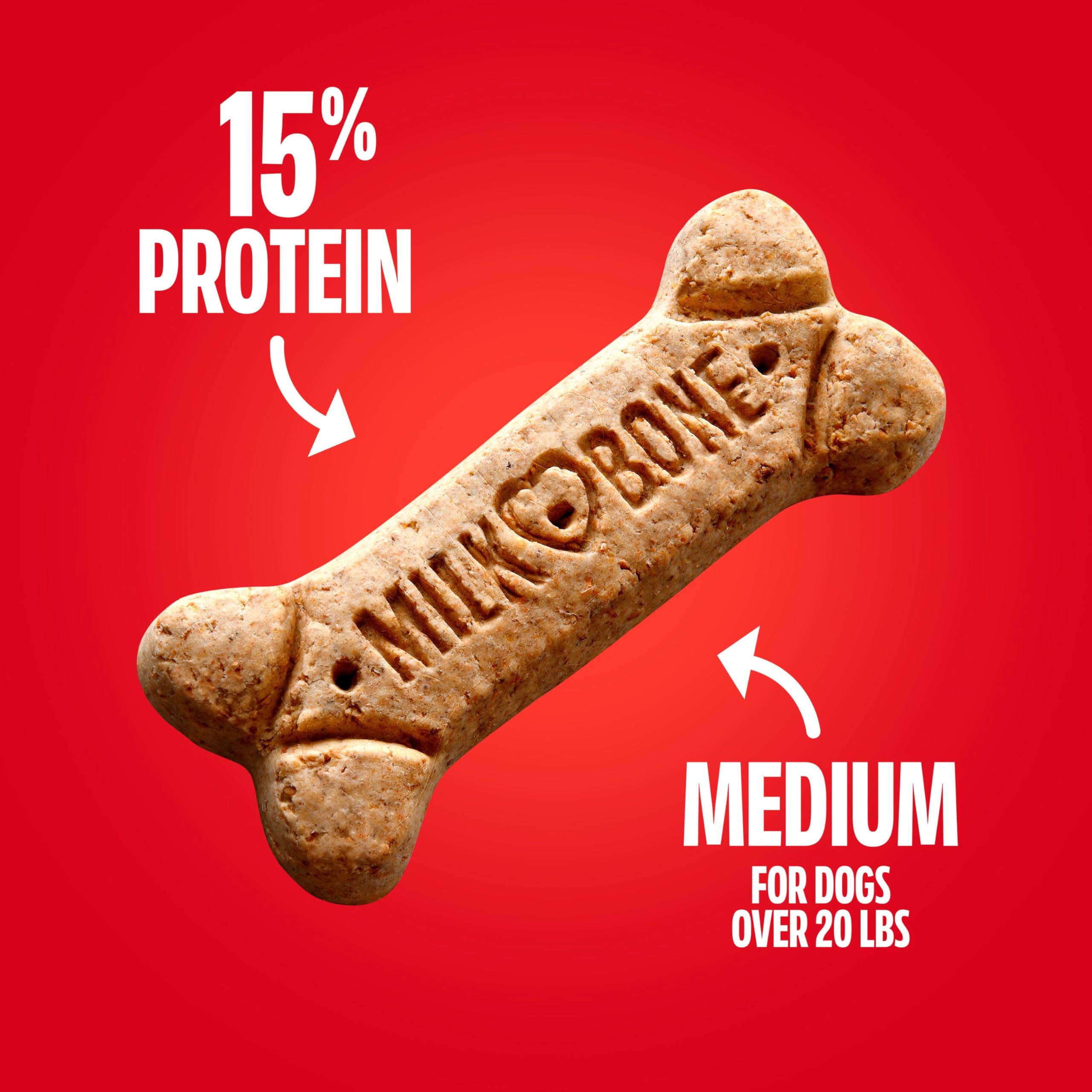 Milk-Bone Original paquete abierto mostrando las galletas listas para premiar.