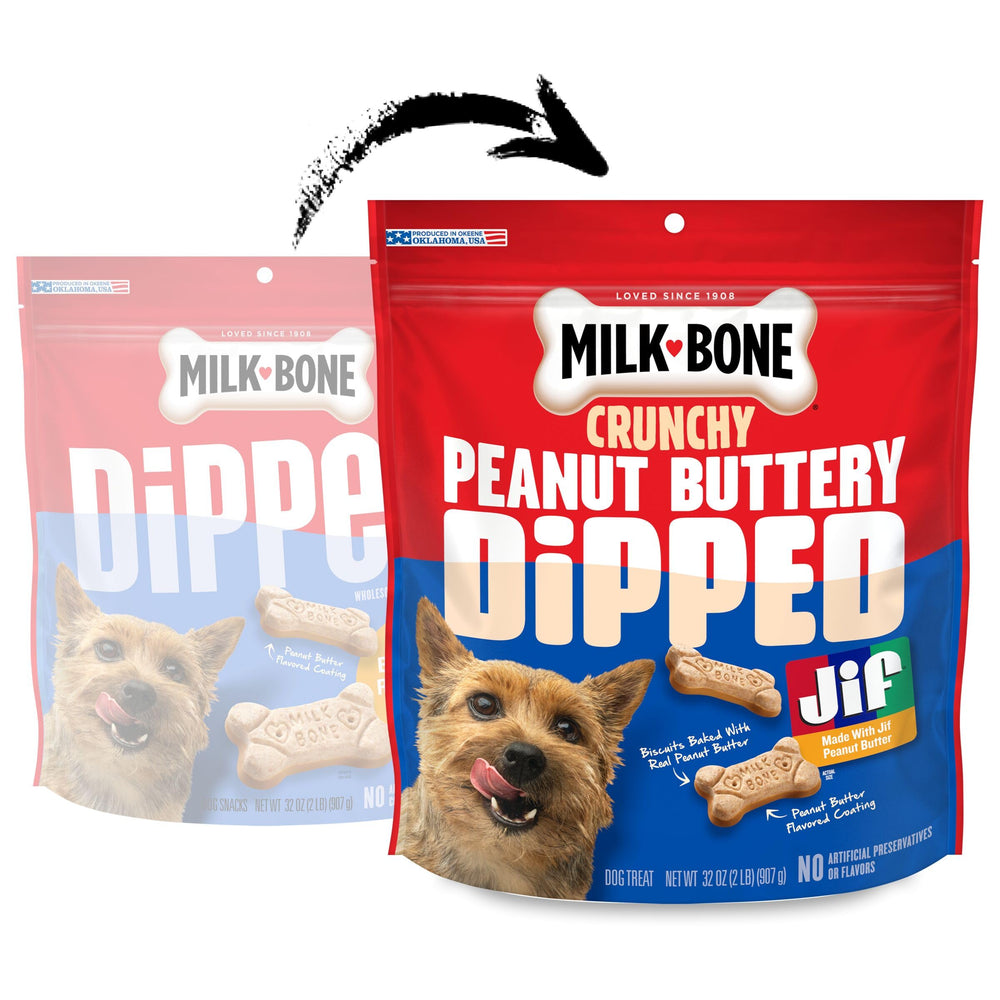 Milk-Bone: enrobage cacahuète sur le dessous pour un goût riche