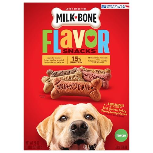 Milk-Bone bolsa de 24 onzas para perros grandes, snack diario fácil de disfrutar.